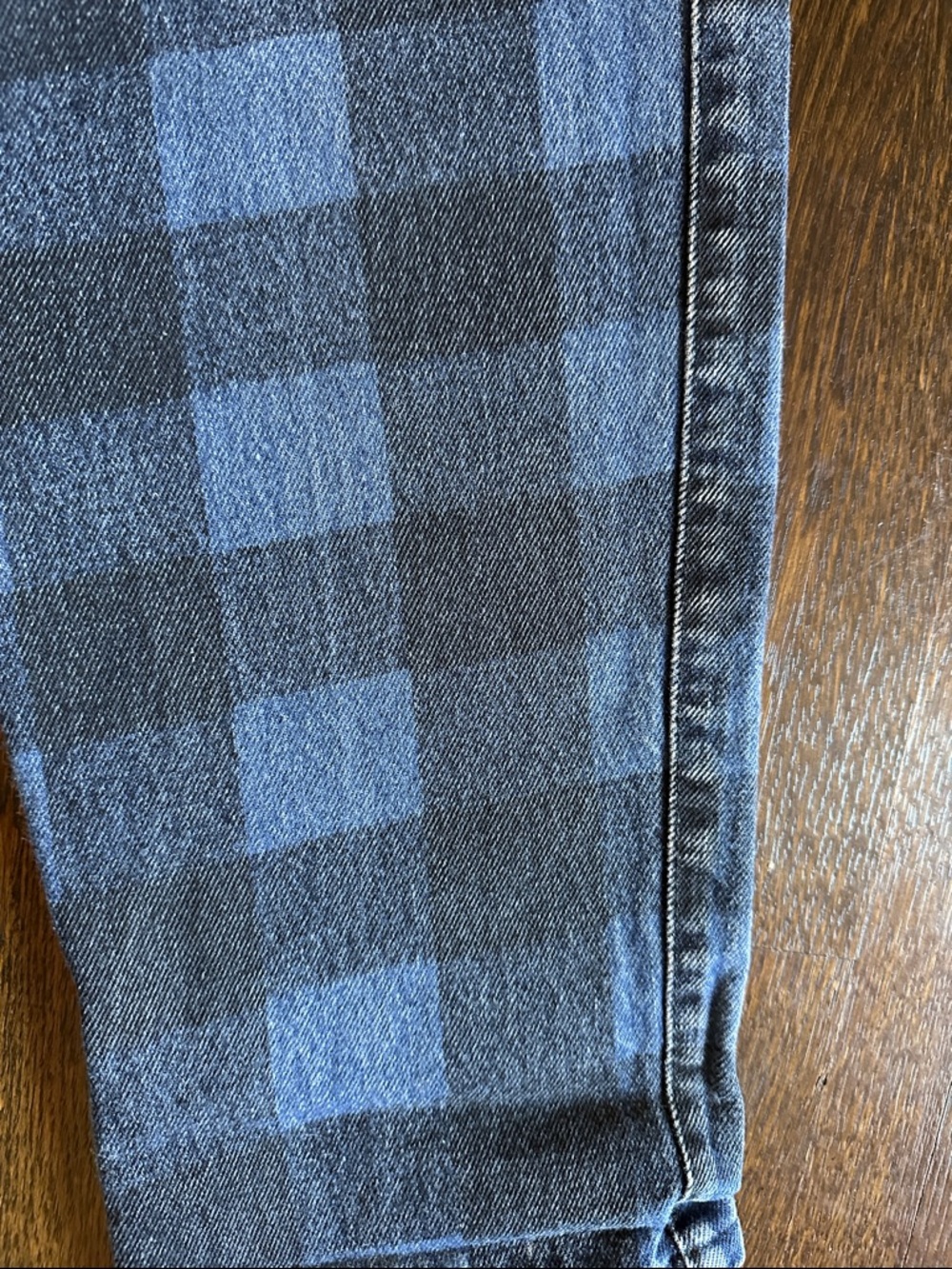 Vintage Women's High-Rise Blue Plaid Jeans Waist 29” - Picture 3 of 7